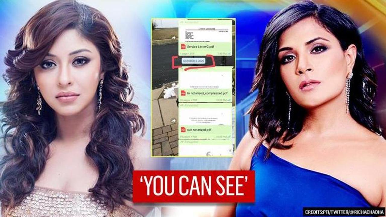 Richa Chadha shows proof that Payal Ghosh got legal notice; shares mood with 'Fukrey' clip