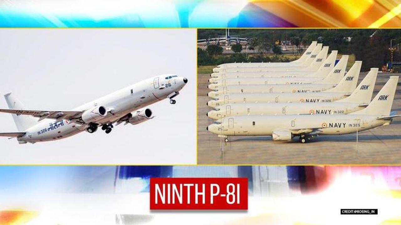 Indian Navy received 9th P-8I reconnaissance aircraft at Airbase INS Hansa in Goa