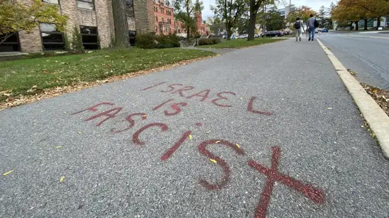 Anti-Israel graffiti at Cornell University