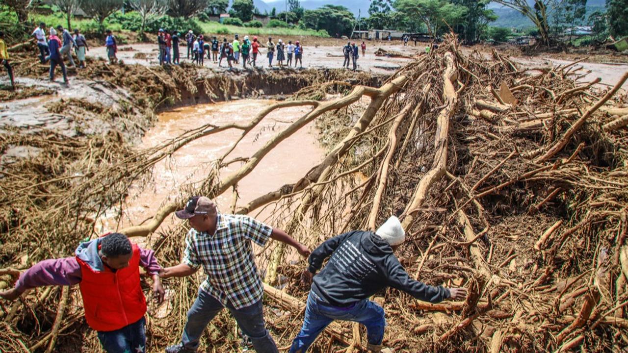 Cleanup work is still underway after a dam burst on April 29 killed at least 45 Kenyans.