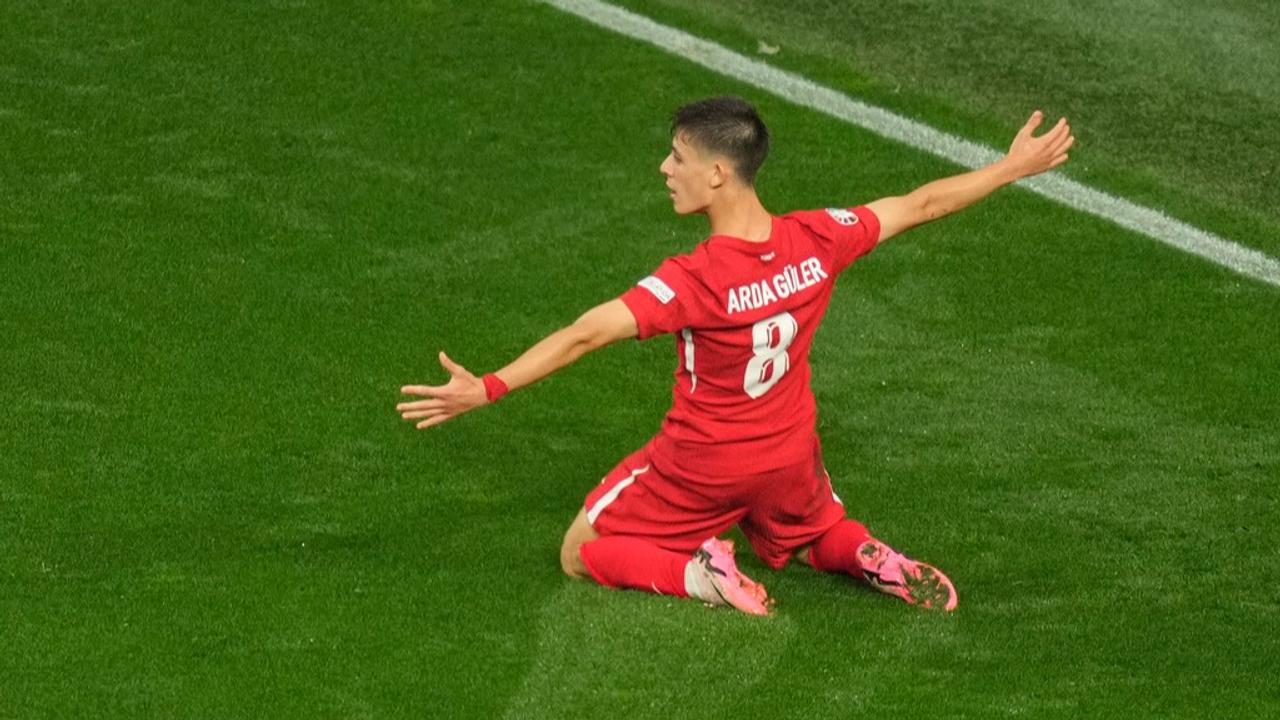 Arda Guler celebrates his sensational goal for Turkey vs Georgia in Euro 2024 