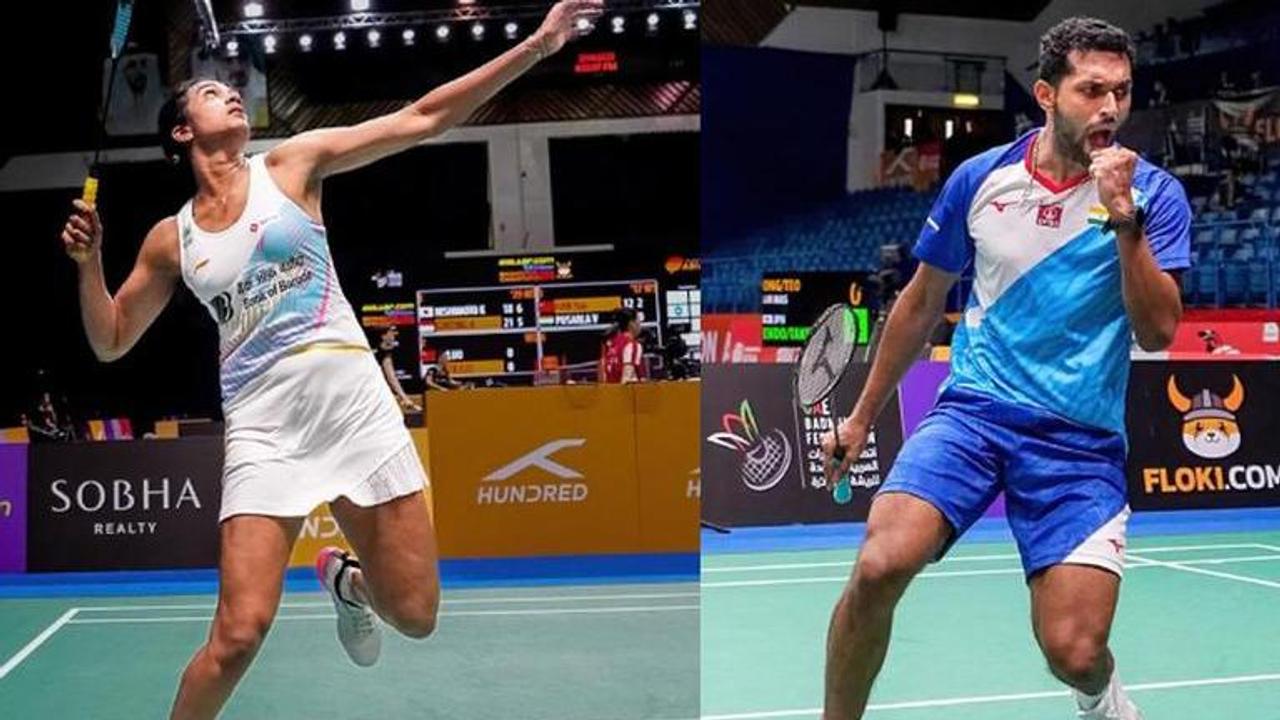 PV Sindhu and HS Prannoy in action