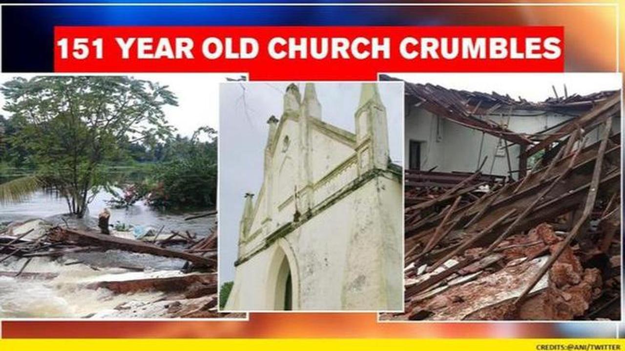 Kerala Floods: 151 year old church disintegrates after bund breach