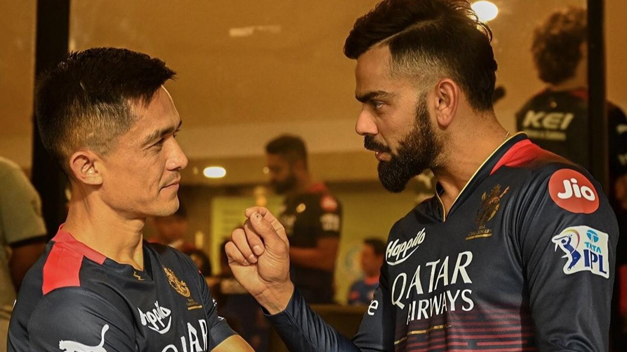 Virat Kohli with Sunil Chhetri