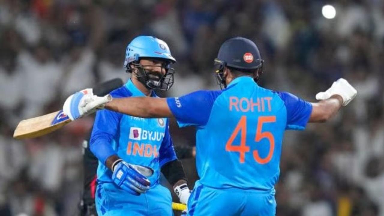 Dinesh Karthik and Rohit Sharma