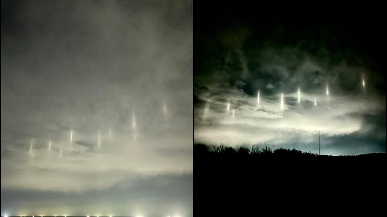 Mystical Pillars Of Light In Japan's Night Sky Spark Sensation