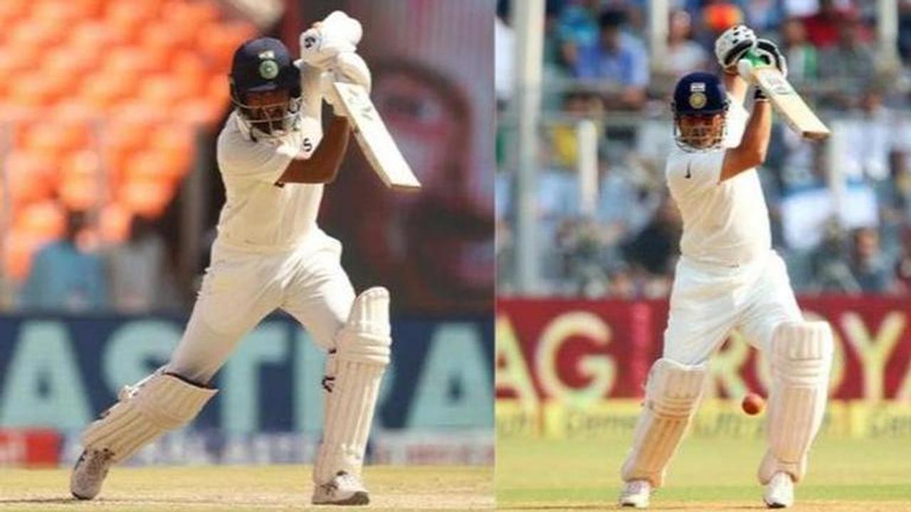 Cheteshwar Pujara and Sachin Tendulkar