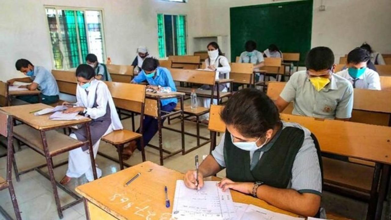 Students writing board exams