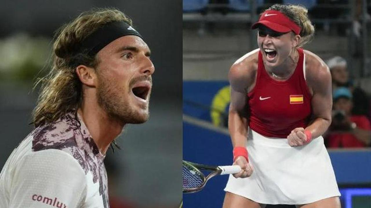 Stefanos Tsitsipas and Paula Badosa give couple goals at Wimbledon 2023; WATCH