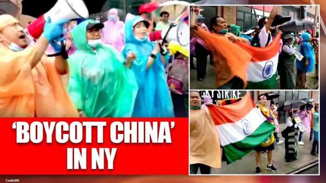 Tibetan community, American Indians, stage 'Anti China protests ' in New York