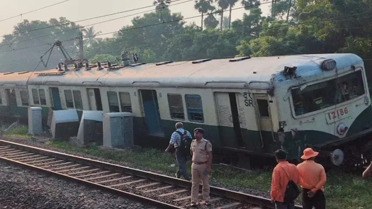 Chennai local train derailed in the early hours of Tuesday at Avadi.