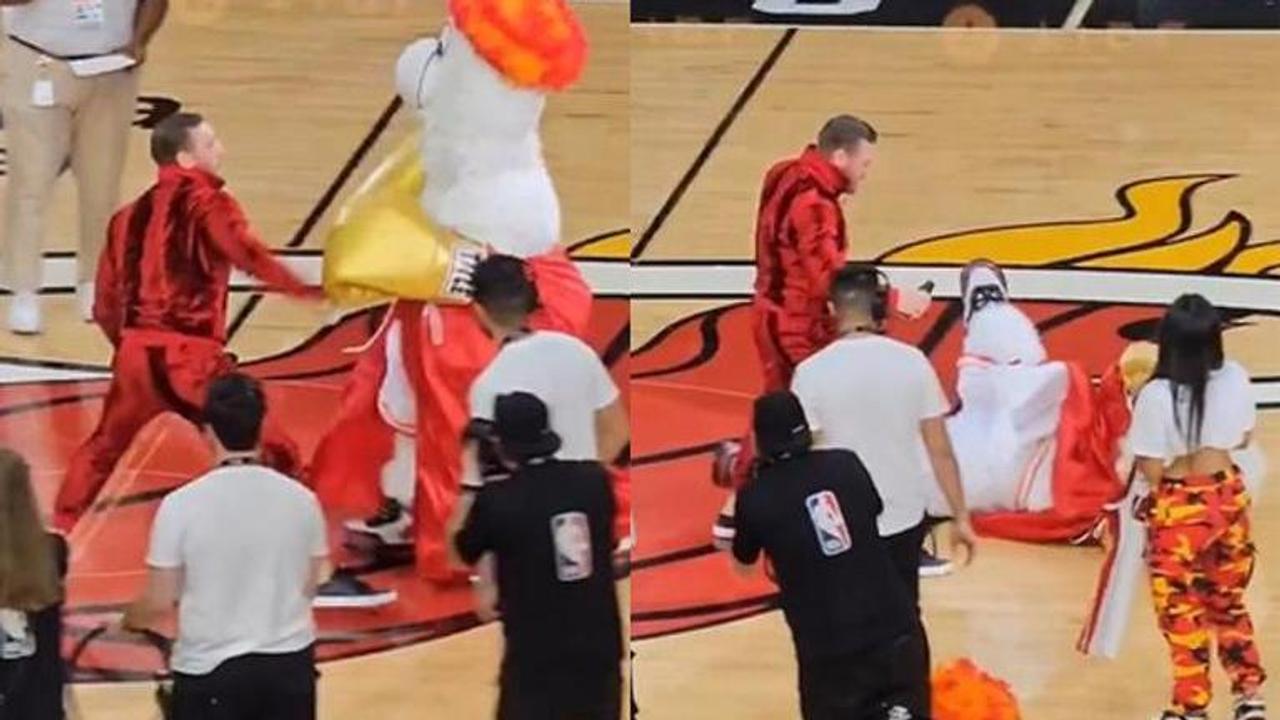 Conor McGregor gatecrashes NBA finals and knocks out Miami Heat's mascot