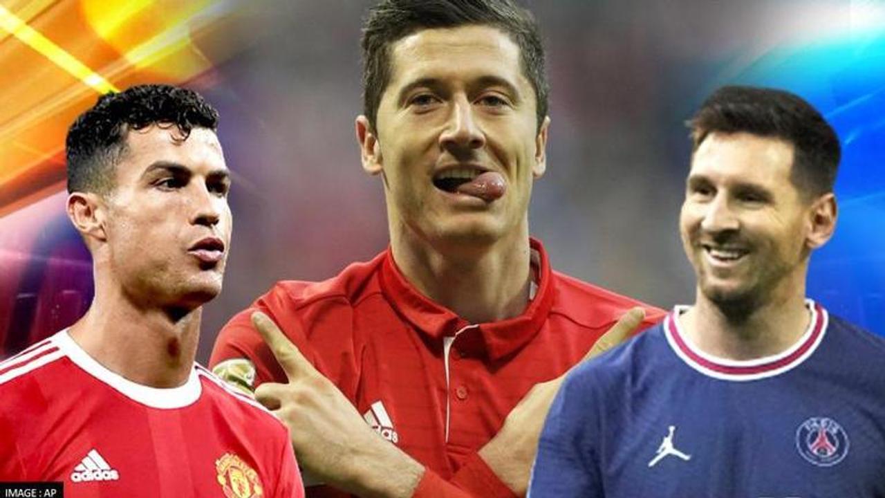 Lionel Messi, Robert Lewandowski and Cristiano Ronaldo