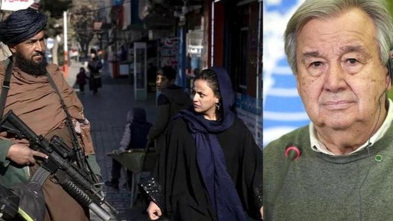 Taliban terrorists + Afghan women + un chief antonio guterres