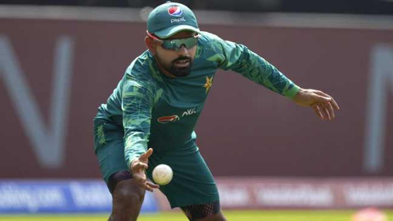 Pakistan captain Babar Azam during a training session