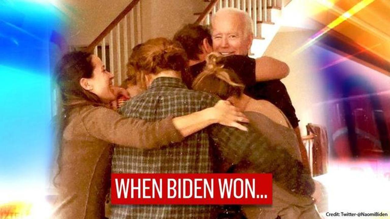 Naomi Biden tweets a picture from when Joe Biden & family found out about his win