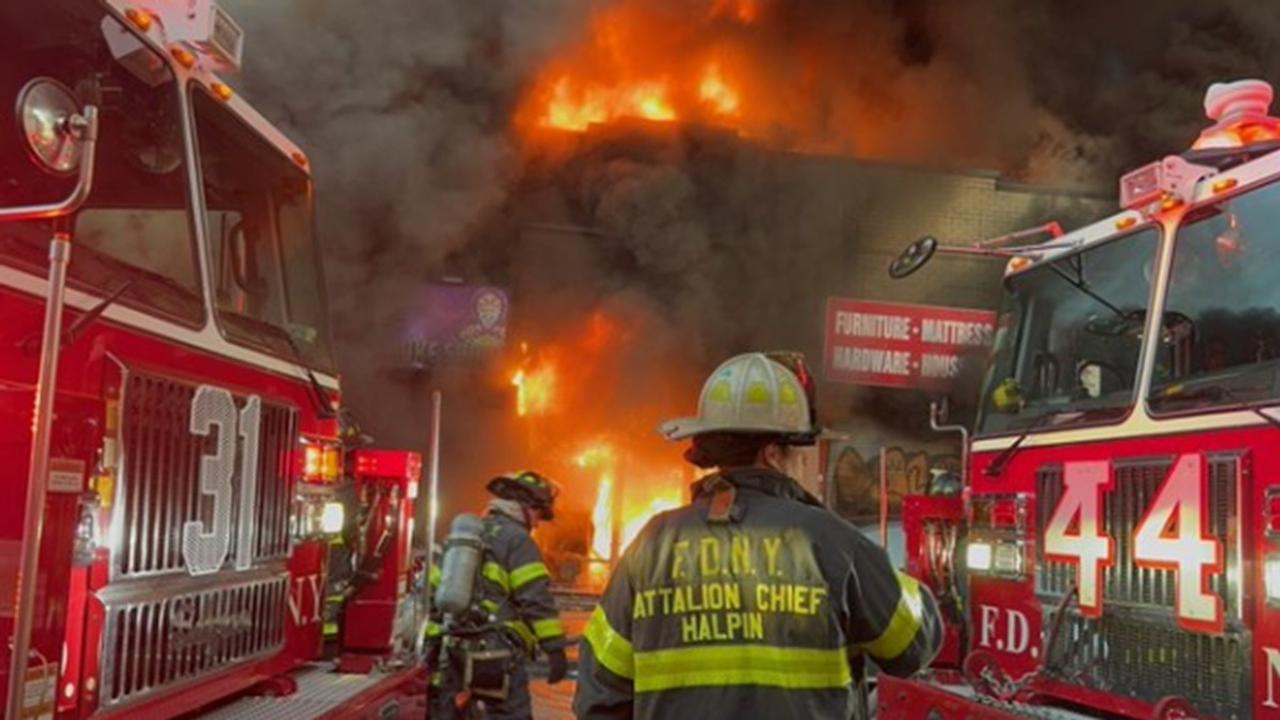 Massive Fire at Dunkin Donuts, Bronx