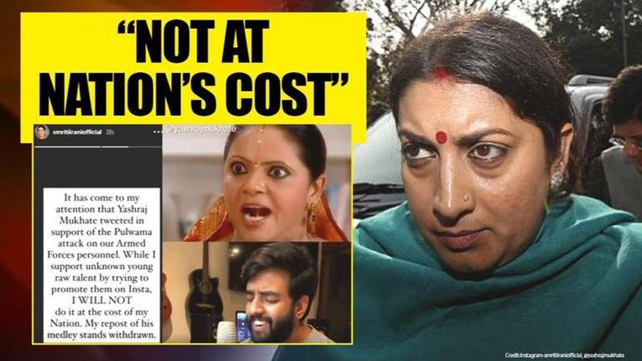 After backing Kokilaben rap, Smriti Irani deletes repost of Yashraj Mukhate's medley