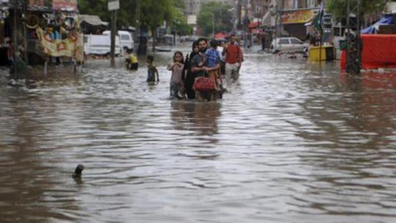 Flooded streets in Karachi amid monsoon