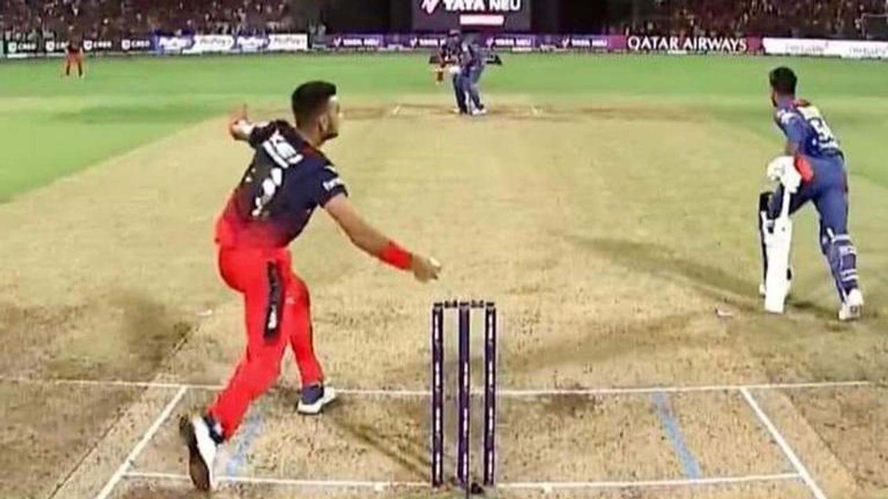 RCB vs LSG: Huge Drama! Harshal Patel's attempt to run-out Bishnoi goes in vain - WATCH