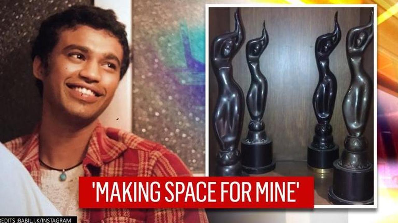 Irrfan Khan's son Babil shares father's illustrious trophies, hopes to win awards like him