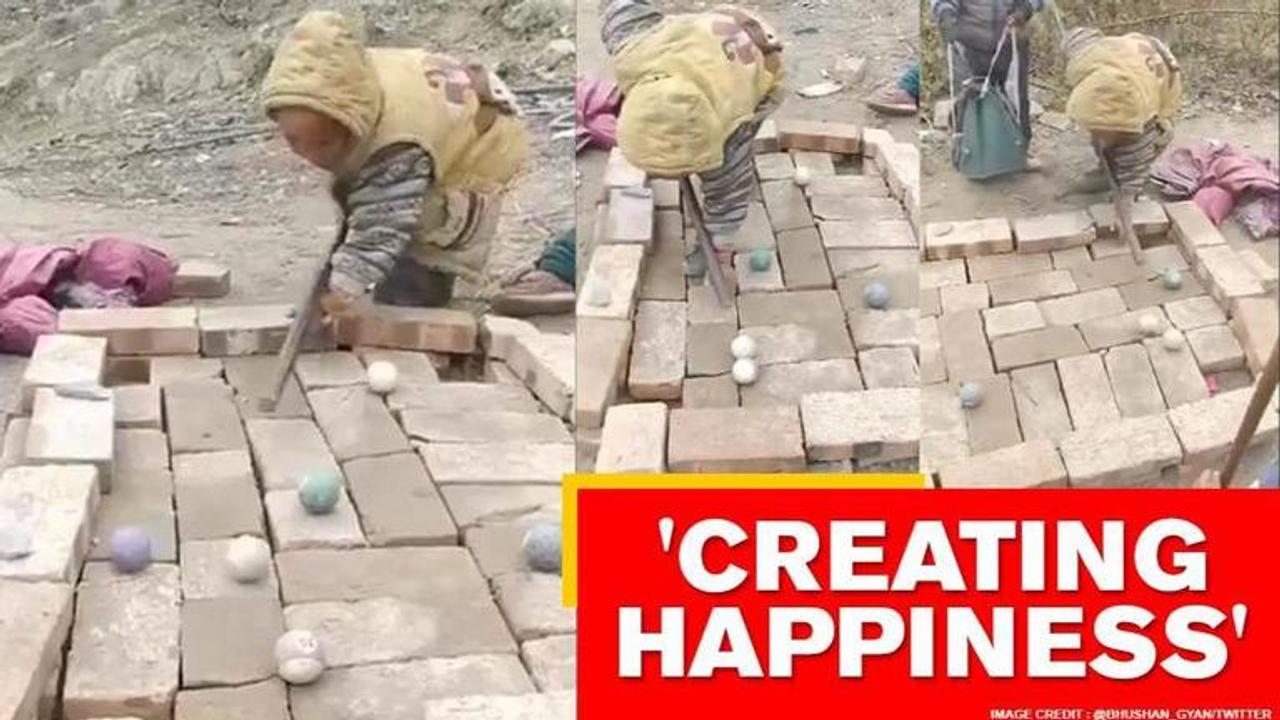 'Innovative' kids create billiards table with bricks and stones. Watch