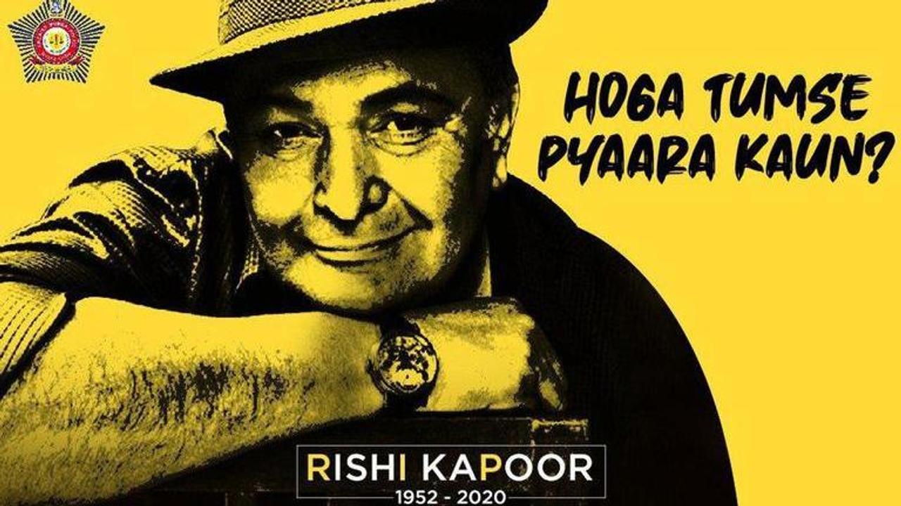 Mumbai Police's heartfelt tribute to Rishi Kapoor leaves netizens teary-eyed