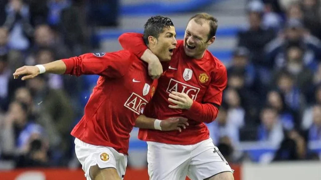 Wayne Rooney with Cristiano Ronaldo