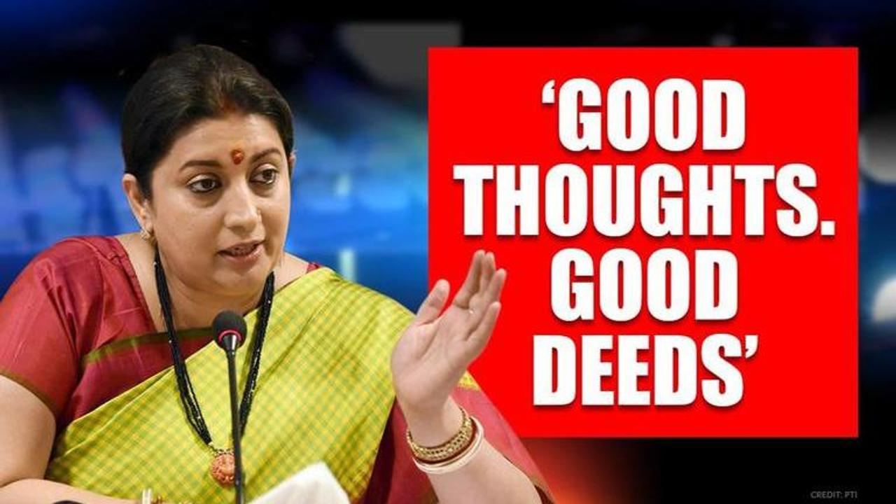 Smriti Irani shares important life lesson, urges people to 'do good'