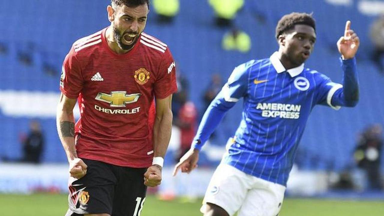 Fernandes' late penalty earns Man United 3-2 win at Brighton