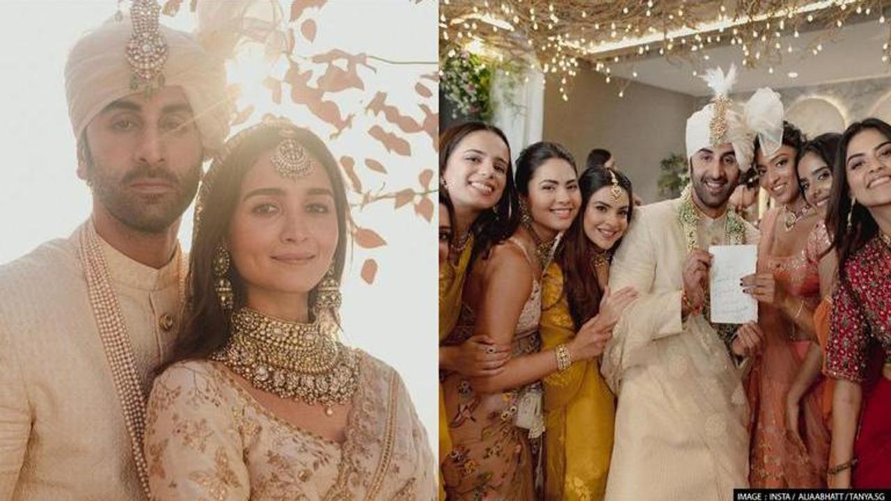 Alia Bhatt, Ranbir Kapoor, Ranbir Kapoor signs pledge during wedding, Alia Bhatt bridesmaids, Ranbir Kapoor signs pledge, Ranbir-Alia wedding pics