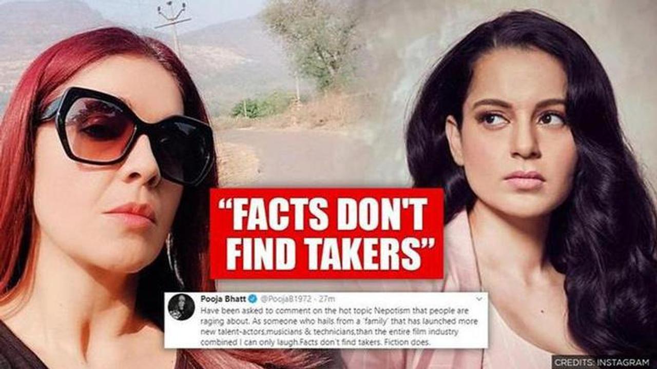 Pooja Bhatt slams 'nepotism card' with banner's ventures, cites Kangana Ranaut's example