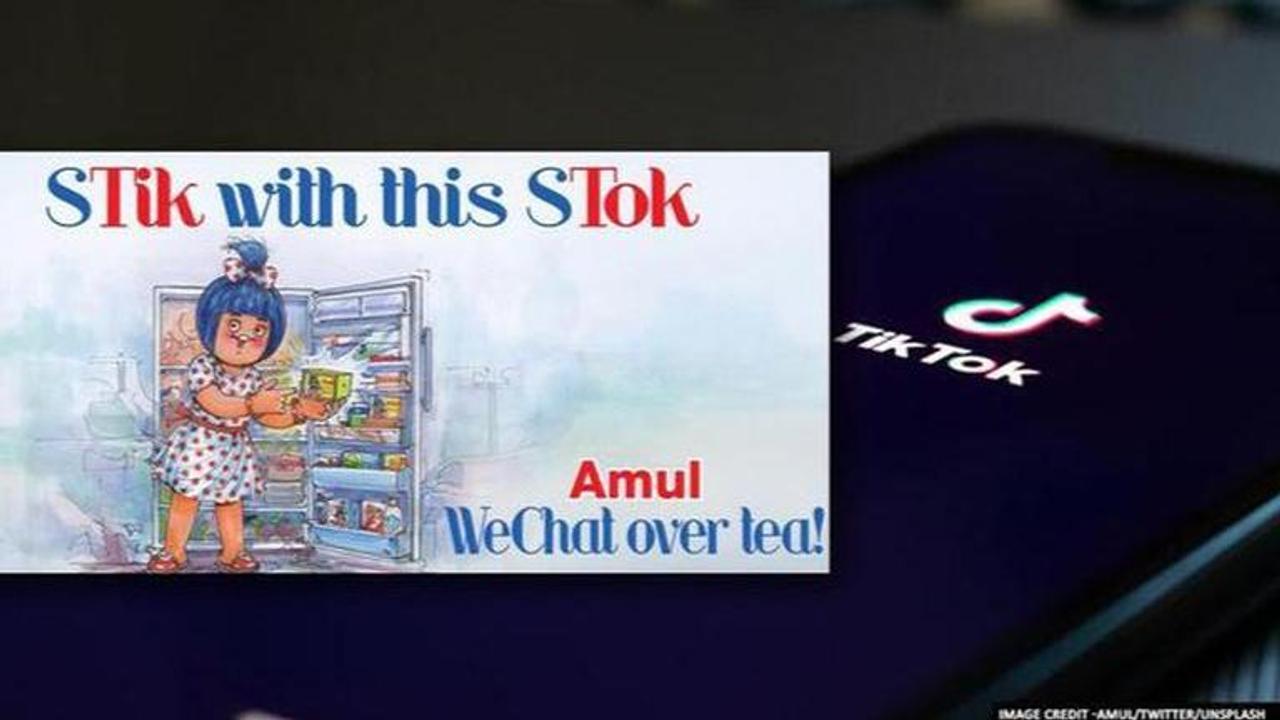 Chinese app ban: Amul takes a jibe at TikTok,WeChat in its latest doodle