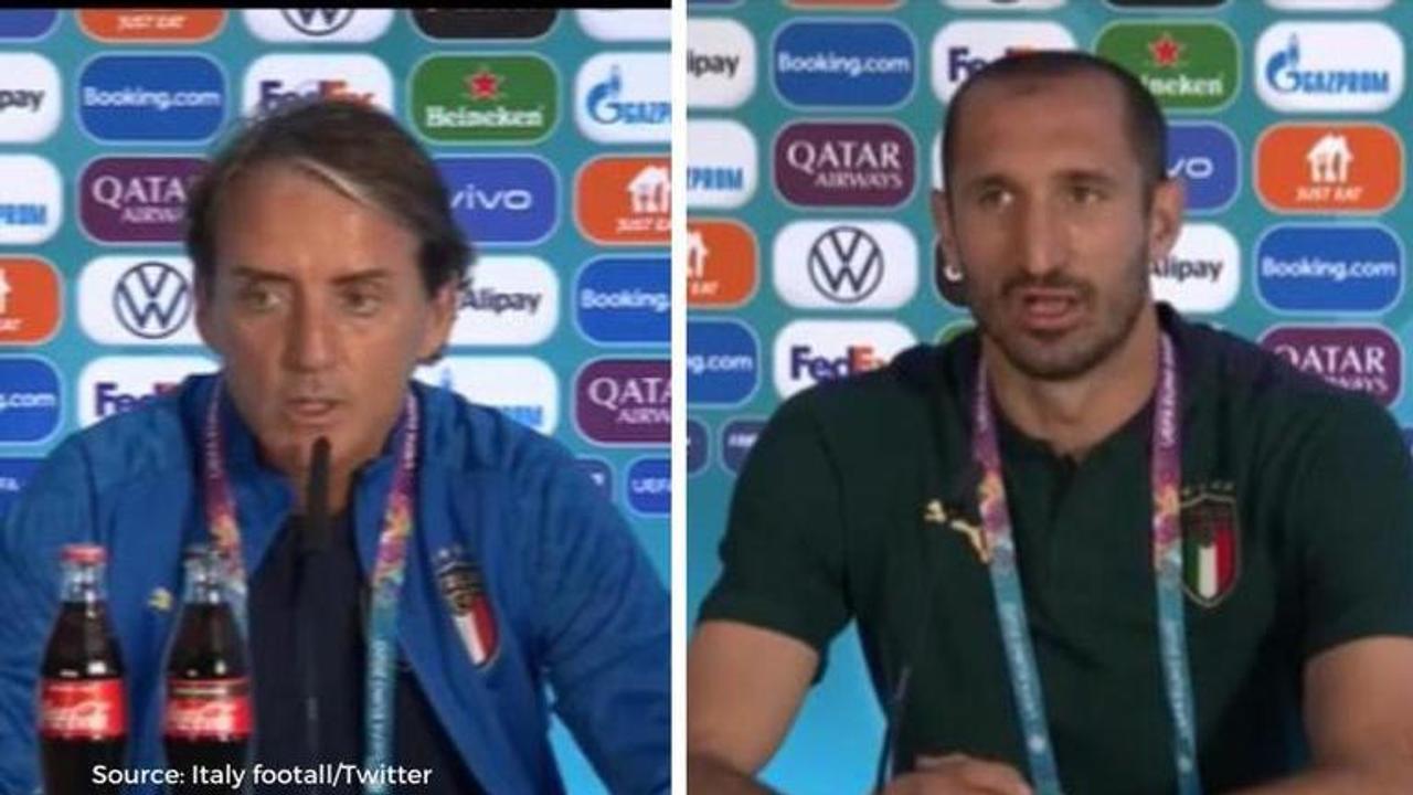 Roberto Mancini and Giorgio Chiellini