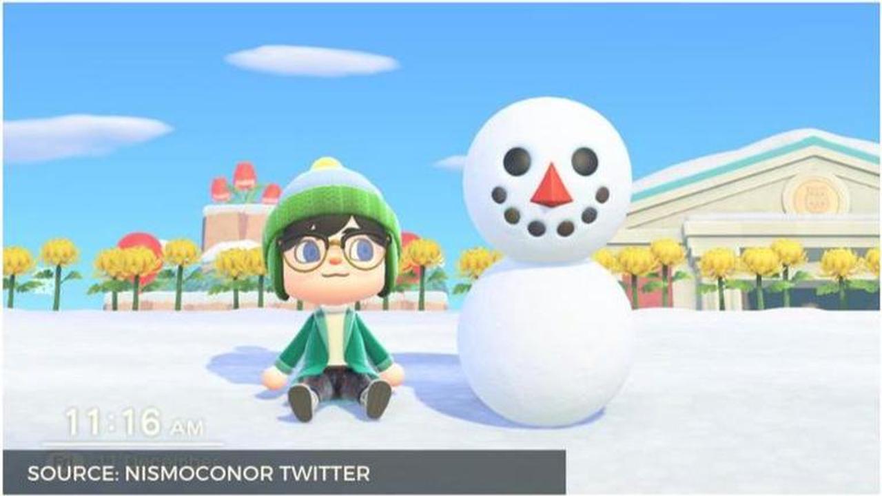 where to make snowfolk in animal crossing