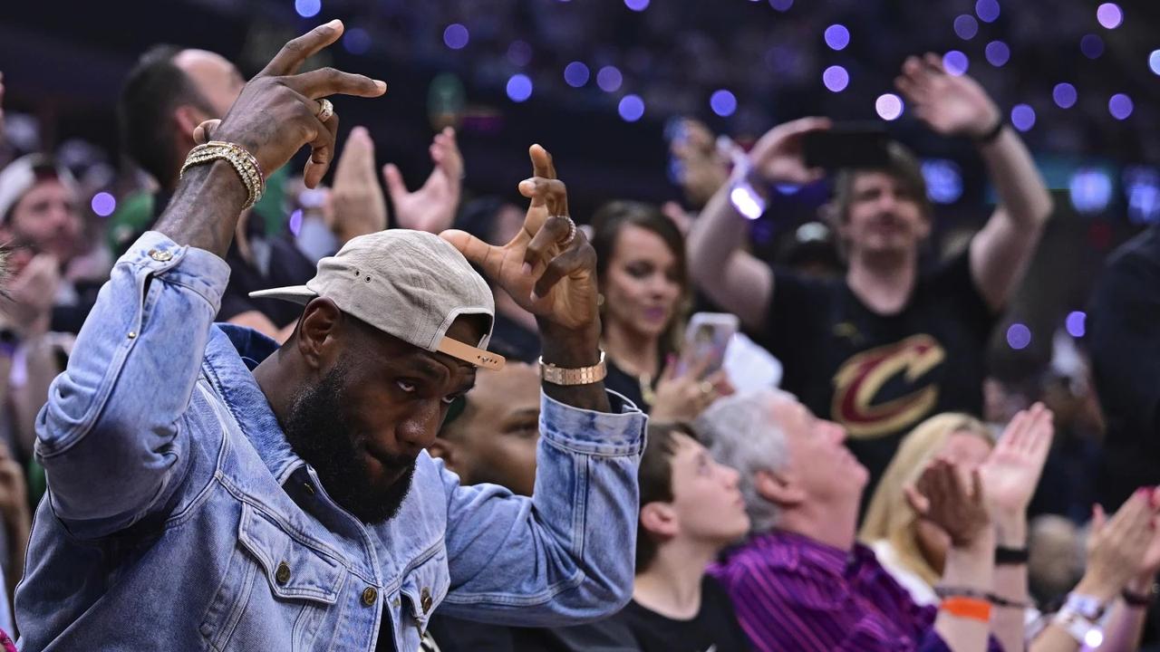 LeBron James at Cleveland Cavaliers playoffs game vs Boston Celtics