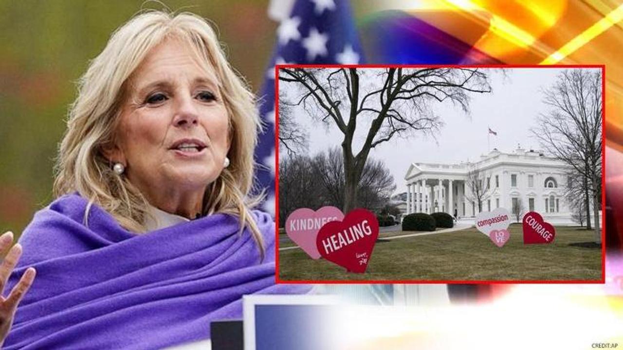 Jill Biden decorates White House lawn with gigantic hearts| See picture