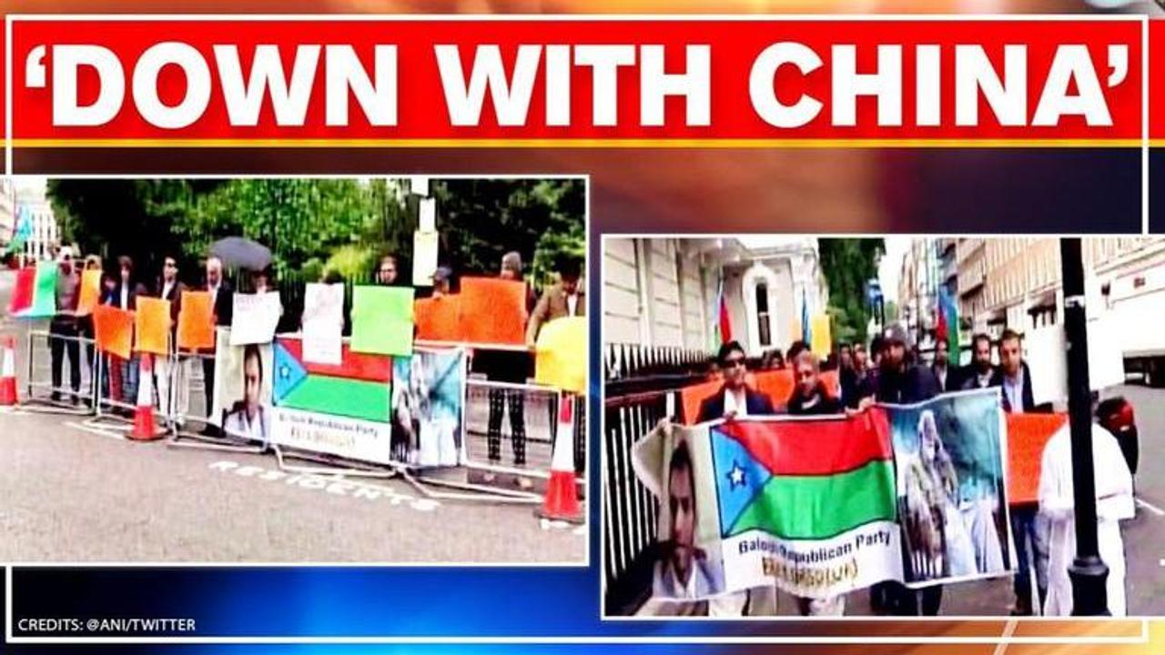 Indian diaspora, Iranian muslims protest against Chinese expansionism in London