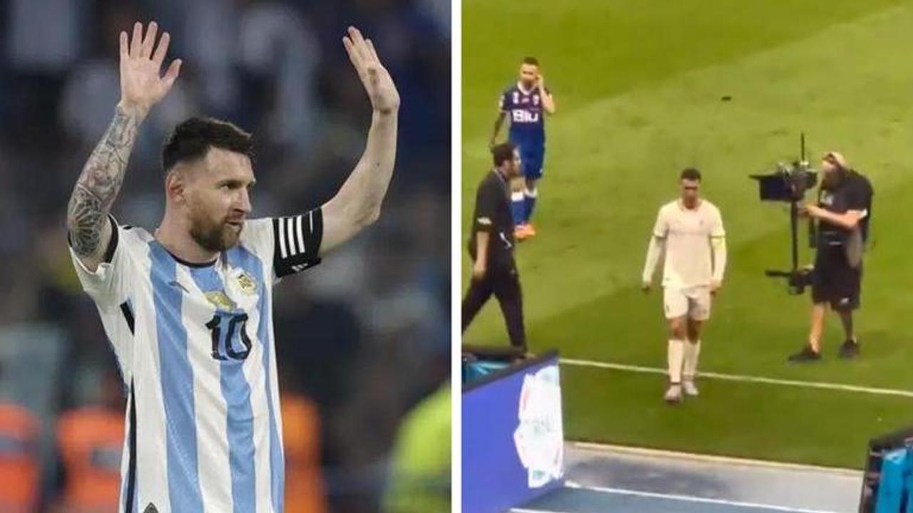 'Messi, Messi' chants prompts Cristiano Ronaldo to make lewd gesture to Saudi fans - WATCH