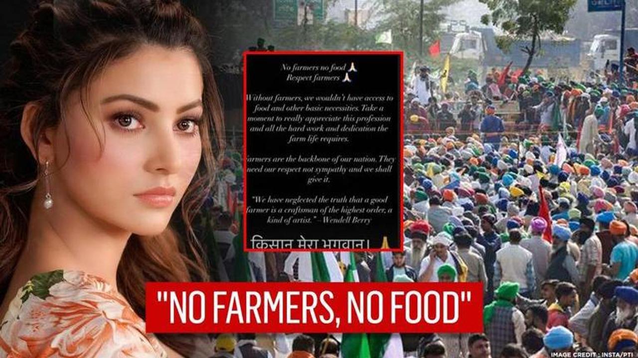 On farmer protests, Urvashi Rautela pens strong note, says 'farmer is my God'