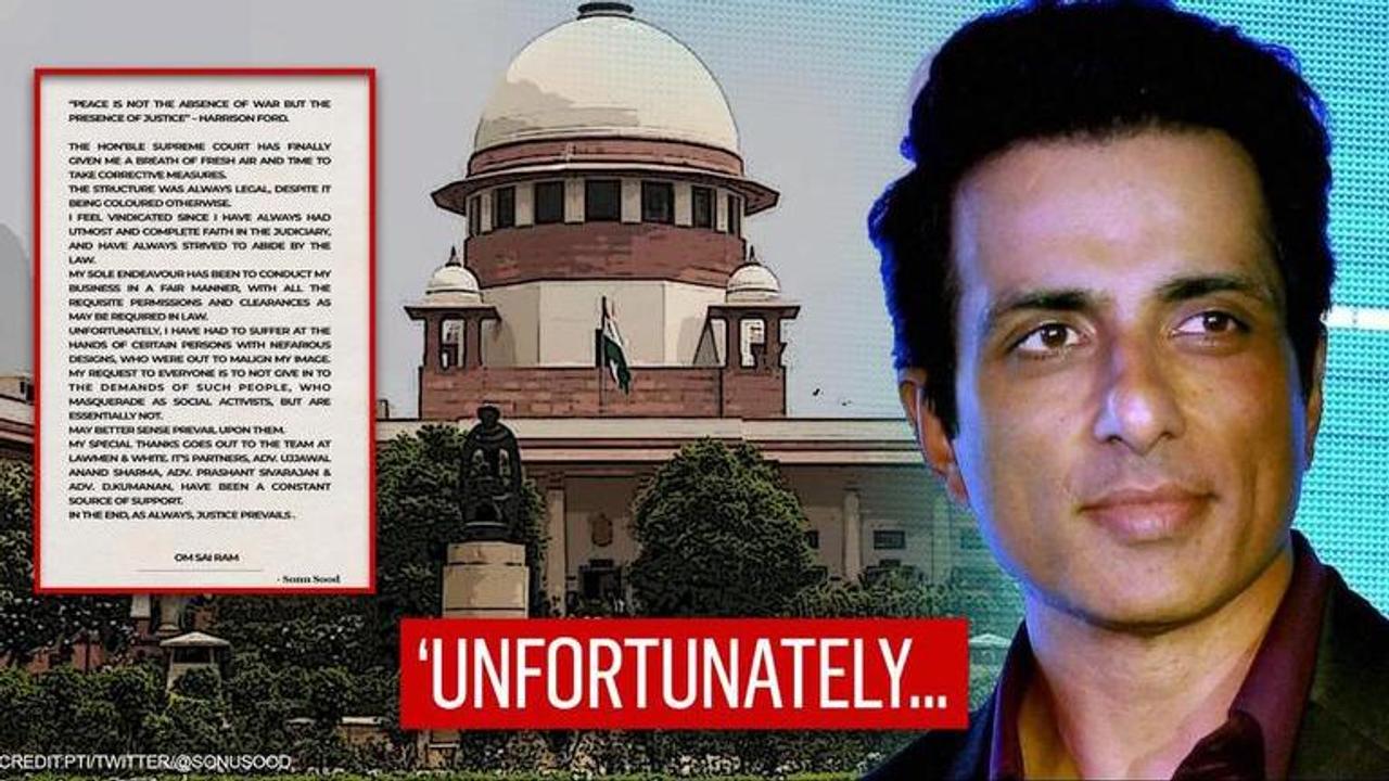 Sonu Sood gets relief from SC on property case, puts out strong statement on Twitter