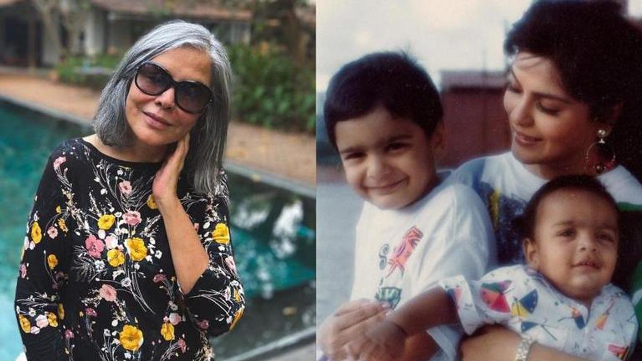 Zeenat Aman, Azaan Khan and Zahaan Khan