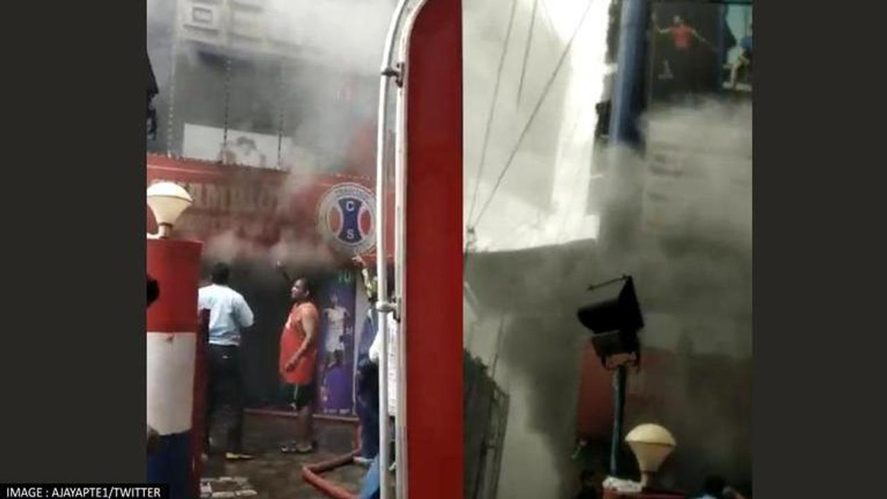 Champion Sports, Champion Sports shop, Champion Sports shop catches fire, fire at champion sportswear pune, pune sports shop fire