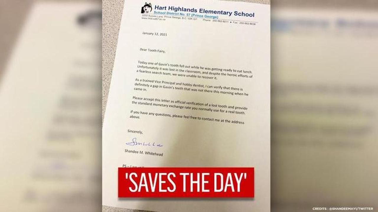 Vice Principal writes letter to tooth fairy asking for monetary compensation|Read