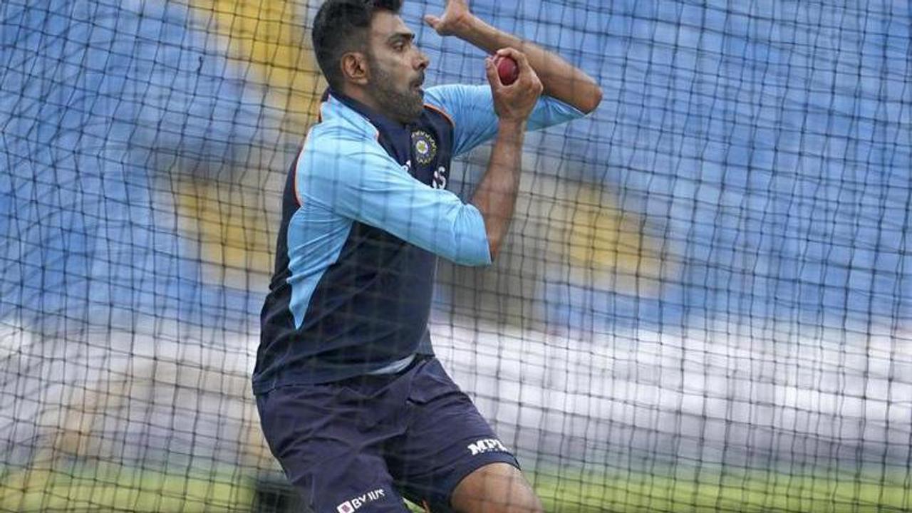 Ravichandran Ashwin bowling in the nets