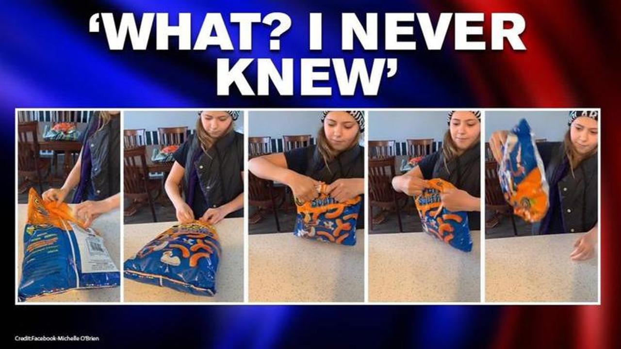 Video of woman 'perfectly' sealing half-eaten bag of chips wins internet.Watch