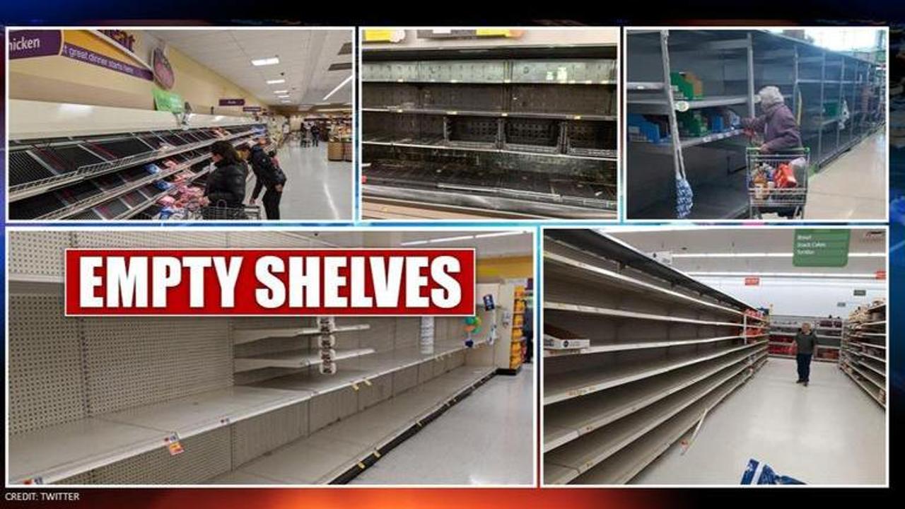 Shoppers find empty shelves due to panic buying