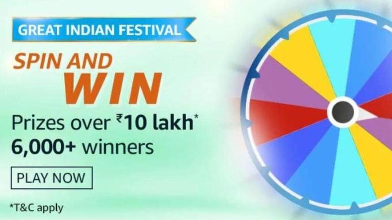 Amazon Great Indian Festival Spin & Win Oct 9