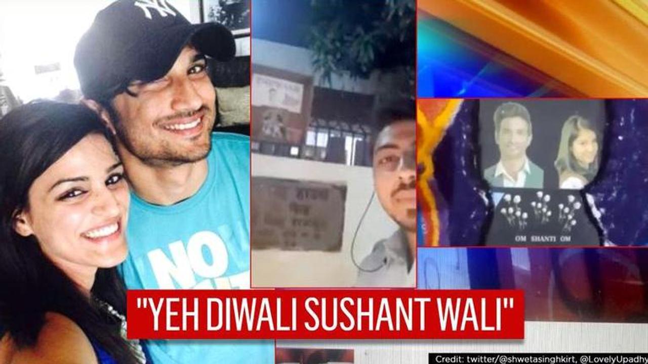 Sushant Singh Rajput's fans make SSR rangoli, visit Patna home on Diwali; Shweta reacts