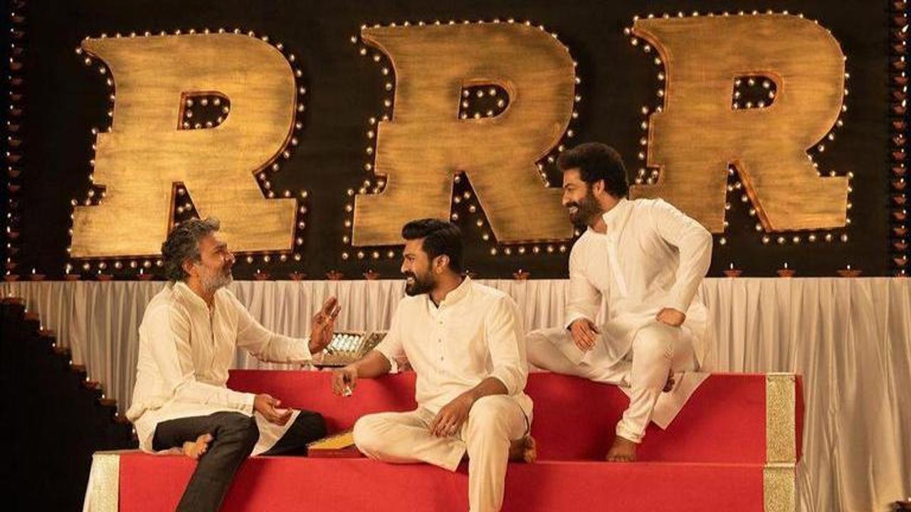 SS Rajamouli, Jr NTR, Ram Charan extend Diwali wishes in special RRR style; Pics Inside